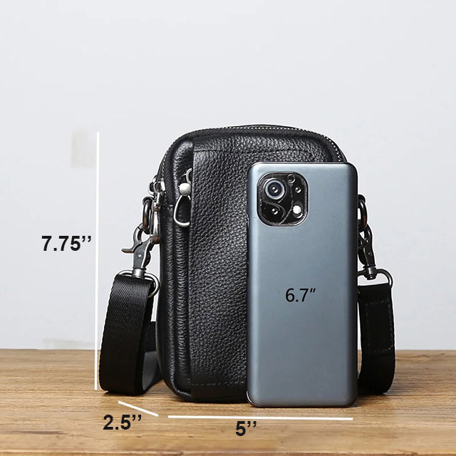 Leather Cross body & Chest Belt Messenger Premium Bag of Black